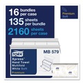 Paper Towels and Napkins | Tork MB579 Premium Soft Xpress 9.13 x 9.5 2-Ply 3-Panel Multifold Hand Towels - White with Blue Leaf (16/Carton) image number 1