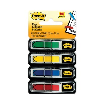 JUST LAUNCHED | Post-it Flags 684-ARR3 0.5 in. Arrow Page Flags - Assorted Primary Colors (24/Color, 96 Flags/Pack)