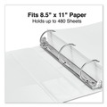 Binders | Universal UNV20746PK 11 in. x 8.5 in. 2 in. Capacity 3 Rings Slant D-Ring View Binder - White (4/Pack) image number 6