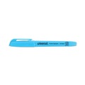 Highlighters | Universal UNV08854 Chisel Tip Fluorescent Blue Ink Blue Barrel Pocket Highlighters (1 Dozen) image number 1