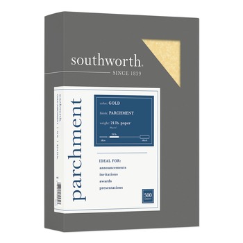 JUST LAUNCHED | Southworth 994C 24 lbs. Bond Weight 8.5 in. x 11 in. Parchment Specialty Paper - Gold (500/Box)