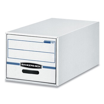 Bankers Box 00722 16.75 in. x 19.5 in. x 11.5 in. STOR/DRAWER Basic Space-Savings Storage Drawers for Legal Files - White/Blue (6/Carton)