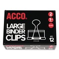 Just Launched | ACCO A7072100B Large Binder Clips - Black/Silver (1-Dozen) image number 0