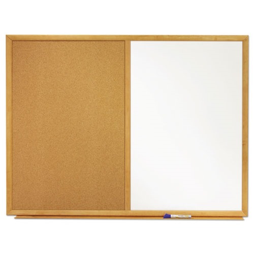  | Quartet S553 Bulletin/dry-Erase Board, Melamine/cork, 36 X 24, White/brown, Oak Finish Frame image number 0