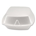 Food Trays, Containers, and Lids | Plastifar 12175 6 in. x 6 in. x 3 in. Foam Hinged Lid Containers - White (500/Carton) image number 2