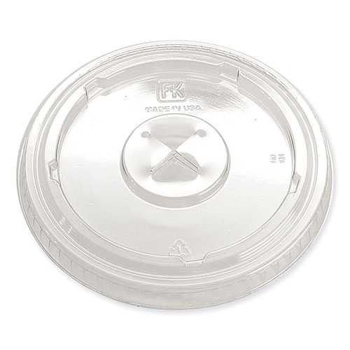 Cups and Lids | Fabri-Kal LKC1220FX X-Slot Greenware Cold Drink Lids Fits 12 oz. to 20 oz. Cup (1000/Carton) image number 0