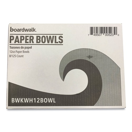 Bowls and Plates | Boardwalk CB12B1008125A 12 oz Paper Dinnerware Bowl - White (1000/Carton) image number 0