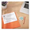 File Folders | Smead 87858 11 in. x 8.5 in. 100-Sheet Capacity 2-Pocket Textured Paper Folder - Orange (25/Box) image number 5