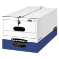 Just Launched | Bankers Box 0001103 12 in. x 24 in. x 10 in. Liberty Heavy-Duty Strength Storage Box - Letter, White/Blue (4/Carton) image number 0