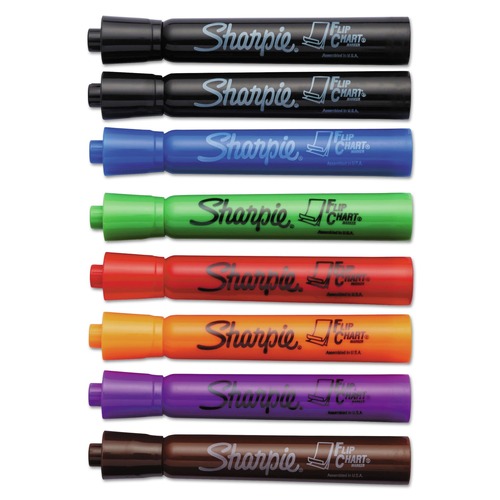 Washable Markers | Sharpie 22480PP Broad Bullet Tip Flip Chart Marker - Assorted Colors (8/Set) image number 0