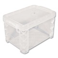 Back to School Sale | Advantus 40305 Holds (500) 4 in. x 6 in. Cards 7.25 in. x 5 in. x 4.75 in. Plastic Super Stacker Storage Boxes - Clear image number 0