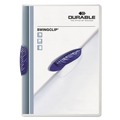 Report Covers & Pocket Folders | Durable 226307 Swingclip 30 Sheet Capacity Letter Size Report Cover - Clear/Dark Blue Clip (25/Box) image number 0
