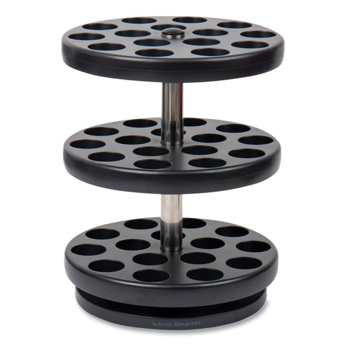 Breakroom Supplies | Mind Reader PODSUS45-BLK 9.5 in. x 9.5 in. x 11.75 in. Anchor Collection 3-Tier Single Serve Pod Carousel Countertop Organizer - Black image number 0