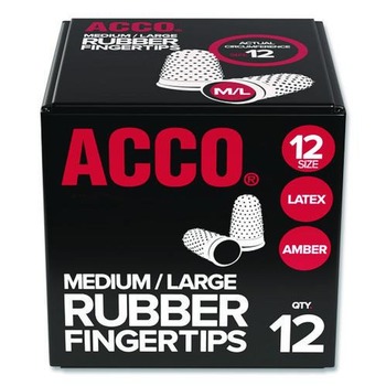 FACILITY MAINTENANCE SUPPLIES | Swingline S7054032C 12 (Medium-Large) Rubber Finger Tips - Amber (1-Dozen)