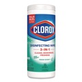 Hand Wipes | Clorox 01593 7 in. x 8 in. 1-Ply Disinfecting Wipes - Fresh Scent, White (35/Canister) image number 2