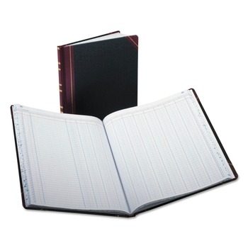PRODUCTS | Boorum & Pease 1602 1/2-150-12 11.94 x 9.78 Sheets 12-Column Double-Page Extra-Durable Bound Book - Black/Maroon/Gold Cover