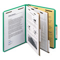 File Folders | Smead 14063 2 in. Expansion Recycled Pressboard 6-Fastener Classification Folders - Letter Size/Green Exterior (10/Box) image number 3