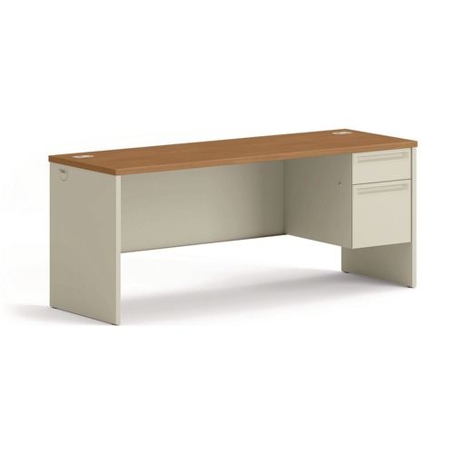 Office Desks & Workstations | HON H38856R.C.L 38000 Series 72 in. x 24 in. x 29.5 in. Right Pedestal Credenza - Harvest/Putty image number 0