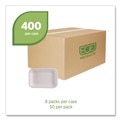 Food Trays, Containers, and Lids | Eco-Products EP-SCRC12NFA 7 in. x 4.75 in. x 1 in. 12 oz. WorldView Vanguard Sugarcane Fiber Rectangular Container - White (400/Carton) image number 1