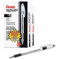 Pens | Pentel BK90ASW2 Stick Fine 0.7 mm R.S.V.P. Ballpoint Pen Value Pack - Black Ink, Clear/Black Barrel (24/Pack) image number 0