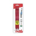 Pens | Pentel BLN105-B Fine 0.5 mm EnerGel-X Retractable Gel Pen - Red Ink, Translucent Red/Red Barrel (1-Dozen) image number 0