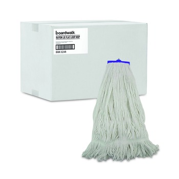 Boardwalk BWK824R 24 oz. Lie-Flat Rayon Fiber Mop Head - White (12/Carton)