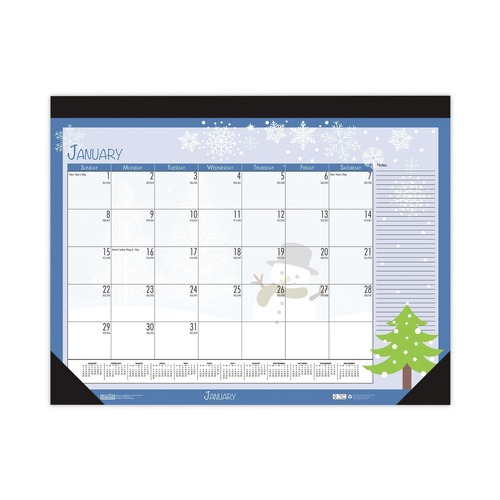 Back to School Sale | House of Doolittle 1396 18.5 in. x 13 in. 12-Month (Jan-Dec 2026) Recycled Desk Pad Calendar - Black Binding/Corners image number 0