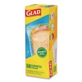 Food Service | Glad 57263 6.63 in. x 5.88 in. Zipper Food Storage Sandwich Bags - Clear (12 Boxes/Carton) image number 4