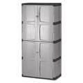 Office Filing Cabinets & Shelves | Rubbermaid FG708300MICHR 36 in. x 18 in. x 72 in. Base/Top Double-Door Storage Cabinet - Gray/Black image number 0