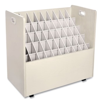 Safco 3083 30.25 in. x 15.75 in. x 29.25 in. 50 Compartments Laminate Mobile Roll Files - Putty