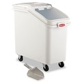 Just Launched | Rubbermaid Commercial FG360288WHT 15.5 in. x 29.5 in. x 28 in. 26.18 gal. ProSave Mobile Plastic Ingredient Bin - White image number 2