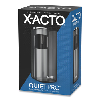 PENCIL SHARPENERS | X-ACTO 1612X 3 in. x 5 in. x 9 in. AC-Powered Quiet Pro Electric Pencil Sharpener - Black/Silver/Smoke