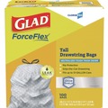 Trash Bags | Glad 70427 ForceFlex 13 Gallon 0.72 mil 23.75 in. x 24.88 in. Tall Kitchen Drawstring Trash Bags - Gray (100/Carton) image number 0