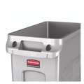 Trash & Waste Bins | Rubbermaid Commercial 1971258 15.875 Gallon Rectangular Plastic Slim Jim Waste Container with handles - Light Gray image number 4