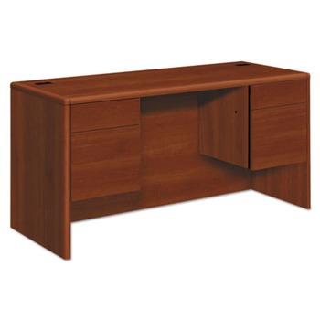 OFFICE DESKS AND WORKSTATIONS | HON H10765.COGNCOGN 10700 Series 60 in. x 24 in. x 29.5 in. 2 Box/2 File Drawer Double Pedestal Credenza with Kneespace - Cognac