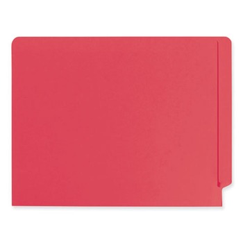 Smead 25740 0.75 in. Expansion Heavyweight Colored End Tab 2-Fastener Folders - Letter Size/Red Exterior (50/Box)