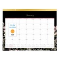 Bulletin Boards | Blue Sky BLS148629 22 in. x 17 in. 12-Month (Jan-Dec 2026) Neveah Monthly Desk Pad Calendar - White/Black/Pink Sheets/Gold Headband image number 1