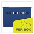 File Folders | Pendaflex 04152 1/5 NAV 1/5-Cut Tabs Letter Size Colored Reinforced Hanging Folders - Navy (25/Box) image number 4