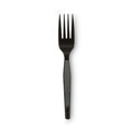  | Dixie FM517 Heavy Mediumweight Plastic Forks - Black (1000/Carton) image number 2