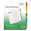 Dividers & Tabs | Office Essentials 11675 Table 'n Tabs 11 in. x 8.5 in. 15-Tab 1 to 15 Dividers - White/Assorted Tabs (1-Set) image number 0