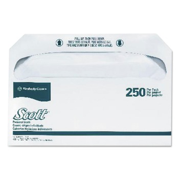 Scott 39000 14.5 in. x 17 in. Personal Seats Toilet Covers - White (20/Carton)