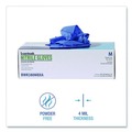 Disposable Gloves | Boardwalk 380MBXA 380 Series 4 mil Thick 9.5 in. Long Powder-Free Disposable General-Purpose Nitrile Gloves - Medium, Blue (100/Box) image number 5