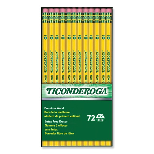 Back to School Sale | Ticonderoga X33904X HB (#2) Pencils - Black Lead, Yellow Barrel (72/Pack) image number 0