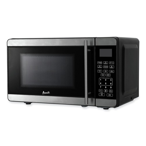 Breakroom Supplies | Avanti MT7V3S 700 Watts 0.7 Cubic Foot Microwave Oven - Black/Stainless Steel image number 0