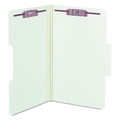 File Folders | Smead 19981 2 in. Expansion SuperTab Pressboard Fastener Folders with Two SafeSHIELD Fasteners - Legal Size/Gray-Green (25/Box) image number 1