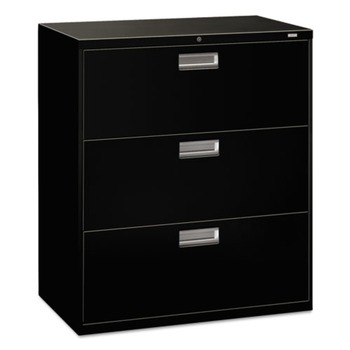 JUST LAUNCHED | HON H683.L.P Brigade 600 Series Three-Drawer 36 in. x 18 in. x 39.13 in. Lateral File - Black
