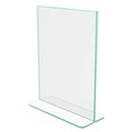 Office Presentation Supplies | Deflecto 5991790 8.5 in. x 11 in. Insert Superior Image Premium Green Edge Sign Holders - Clear/Green image number 2