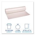 Just Launched | Boardwalk X8647DCKR01 43 in. x 47 in. 56 gal. 1.4 mil Low-Density Can Liners - Clear (100/Carton) image number 4