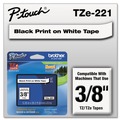 Labels | Brother P-Touch TZE221 0.35 in. x 26.2 ft. TZe Standard Adhesive Laminated Labeling Tape - Black on White image number 1