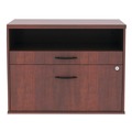 Office Filing Cabinets & Shelves | Alera ALELS583020MC Open Office Desk Series 29.5 in. x19.13 in. x 22.88 in. 2-Drawer 1 Shelf Pencil/File Legal/Letter Low File Cabinet Credenza - Cherry image number 0